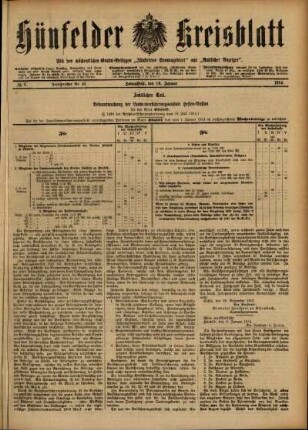 Ausgabe vom Samstag, den 10. Januar 1914.