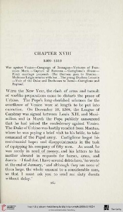 Chapter XVIII: 1509-1510
