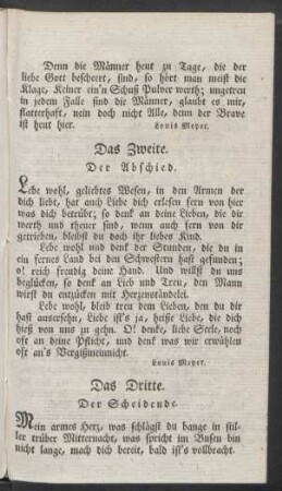 Das Zweite. Der Abschied.