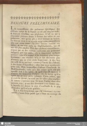 Discours Préliminaire