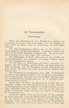 Der Wasserhaushalt
