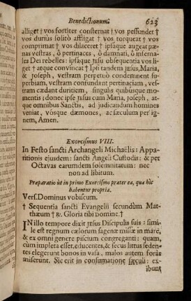 623-628, Exorcismus VIII; ...