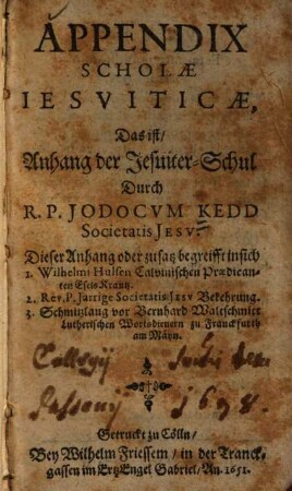 Esels-Krantz, damit Wilhelm Huls, calvinischer Praedicant zu Wesell gekrönet und geehret ist