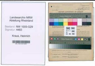 Entnazifizierung Heinrich Kraus , geb. 07.06.1898 (Bahnsekretaer)