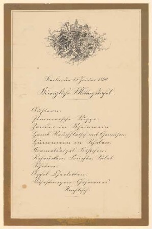 Menükarte : Königliche Mittagstafel