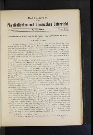 III. Jahrgang. April 1890. Viertes Heft.