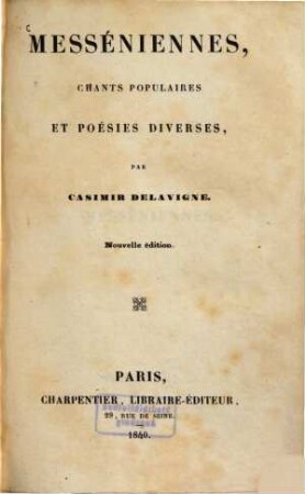 Messéniennes, chants populaires et poésies diverses