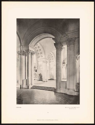 Großherzogliches Museum, Darmstadt: Ansicht der großen Halle (aus: Alfred Messel, 1912)