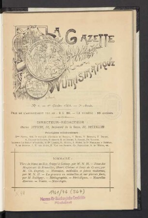 5.1900: La gazette numismatique