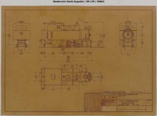 Lok 16, O&K, Baujahr 1899, mit Maßen im Maßstab 1:87