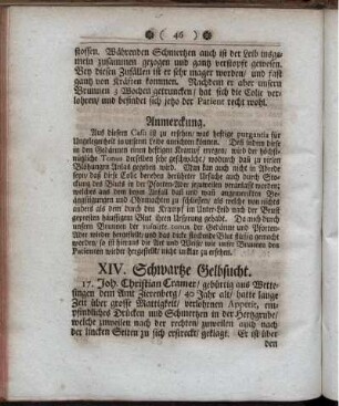 XIV. Schwartze Gelbsucht