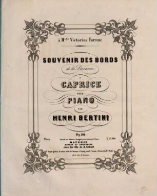 Souvenir des bords de la Durance : caprice pour piano ; op. 164