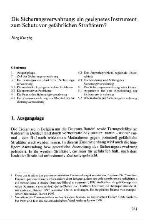 Die Sicherungsverwahrung: ein geeignetes Instrument zum Schutz vor gefährlichen Straftätern?
