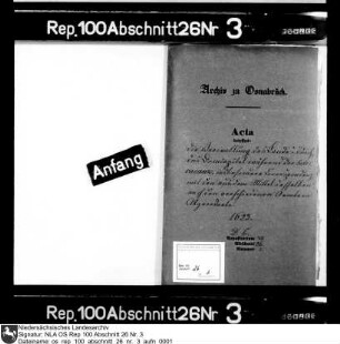 Verwaltung des Landes durch das Domkapitel während der Sedisvakanz Enthält u.a.: Schreiben des Johann von Melschede; Schreiben des Domscholasters Ludolf von Warendorf und des Johann Otto von Dorgelo; Schreiben an die Verordneten der Ämter Grönenberg, Hunteburg und Wittlage; Schreiben an die Iburger Verordneten; Schreiben an Heinrich von Mallinckrodt und Rudolf von Lutten; Schreiben des Grafen von Anholt; Schreiben des Caspar von Knesebeck und des Fürstenauer Rentmeisters Hermann Morrien; Schreiben des Johann von Quernheim; Schreiben an Otto von Langen, Verordneter des Amts Fürstenau, mit Instruktionen; Schreiben an Hermann Morrien; Schreiben der Eingesessenen der Kirchspiele Merzen, Neuenkirchen, Ueffeln und Voltlage; Schreiben des Dompropstes Sixt von Liaukema und des Otto von Langen