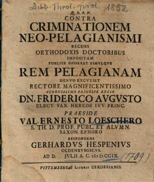 Contra Criminationem Neo-Pelagianismi Recens Orthodoxis Doctoribus Impositam
