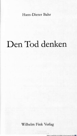 Den Tod denken
