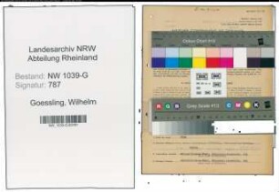 Entnazifizierung Wilhelm Goessling , geb. 22.03.1873 (Bauunternehmer)