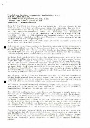 Protokoll: Mieterversammlung               Manteuffelstraße 2-4, 1990