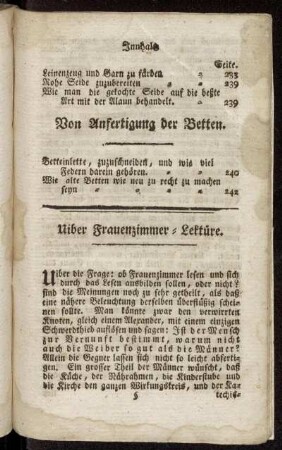 Uiber Frauenzimmer-Lektüre.