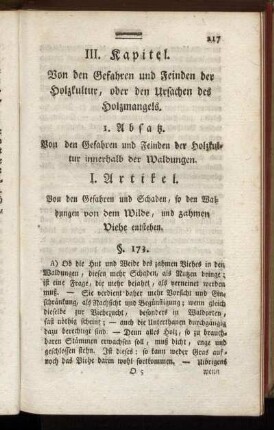 III. Kapitel. Von den Gefahren und Feinden der Holzkultur, oder den Ursachen des Holzmangels.