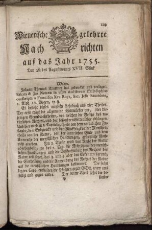 Den 26. des Augustmonats. XVII. Stück.