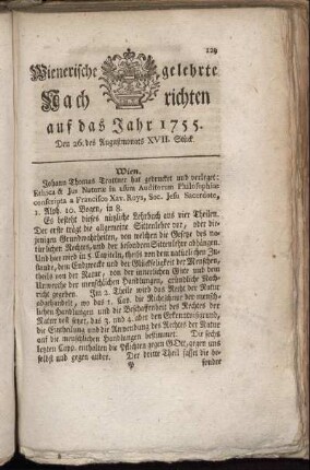 Den 26. des Augustmonats. XVII. Stück.