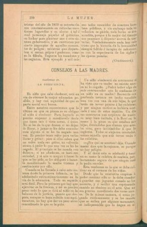 Consejos a las madres. : Capítulo IV. La obediencia.