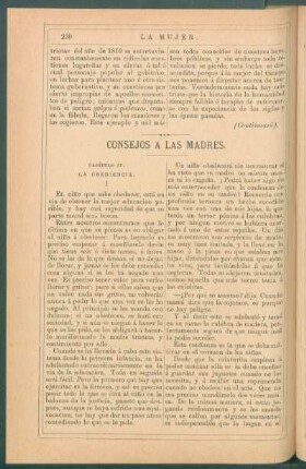Consejos a las madres. : Capítulo IV. La obediencia.