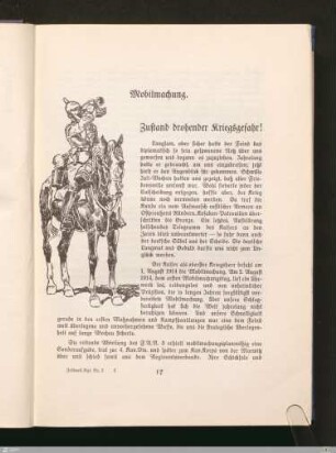 Mobilmachung - Zustand drohender Kriegsgefahr!