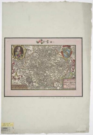 Karte vom Kurfürstentum Pfalz, 1:730 000, Kupferstich, 1592