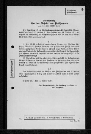 9 Einfuhr von Fleischwaren