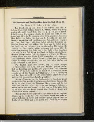Als Kompagnie- und Bataillonsführer beim Inf. Regt. 92 und 77.