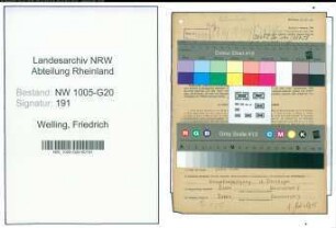 Entnazifizierung Friedrich Welling , geb. 04.08.1910 (Angestellter)