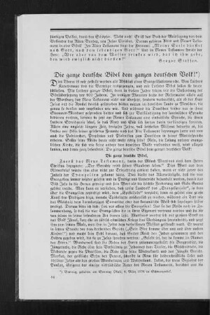 Die ganze deutsche Bibel dem ganzen deutschen Volk!*)