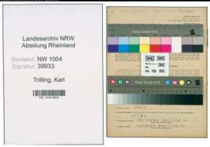 Entnazifizierung Karl Trilling , geb. 12.10.1904 (Buchhalter)