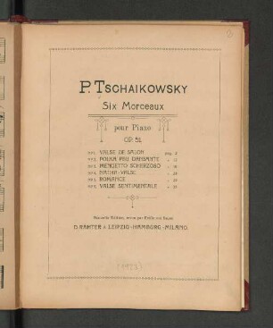 Six morceaux pour piano op. 51
