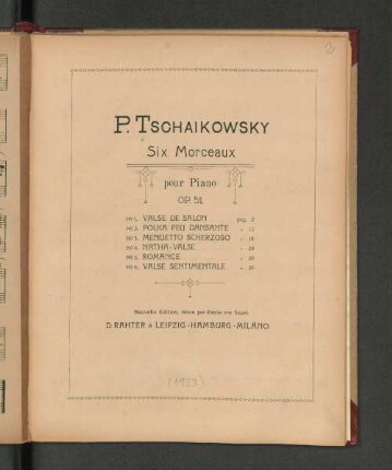 Six morceaux pour piano op. 51