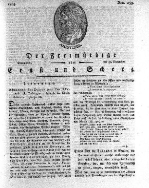 Nro. 239, Sonnabend der 30. November