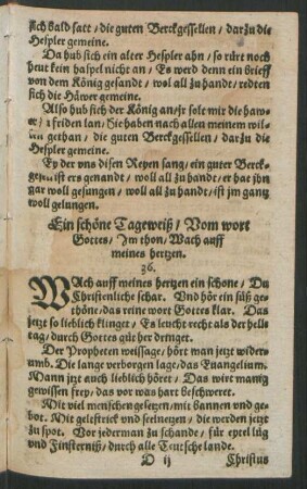 Ein schöne Tageweiß/ Vom wort Gottes/ Im thon/ Wach auff meines hertzen. 36.