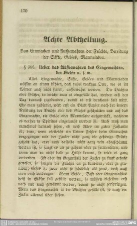 Achte Abtheilung