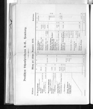 Bilanz per ultimo Dezember 1906.