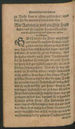 Wie Andolosia umb ein Edle Fraw bulet/ und ir tausend Cronen schencket/ wie sie in betrog/ und ihm ein andere zuleget.