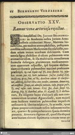 Observatio XXV. Ramus venae arteriosae reiectus