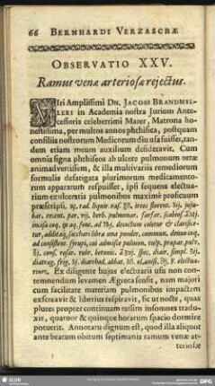 Observatio XXV. Ramus venae arteriosae reiectus