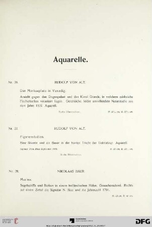 Aquarelle (Nr. 26-36)