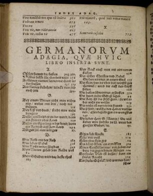 Germanorum Adagia, Quæ Huic Libro Inserta Sunt.