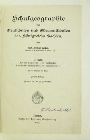 Teil 2: Für die Klassen III - I der Realschulen, Untertertia - Untersekunda der Oberrealschulen