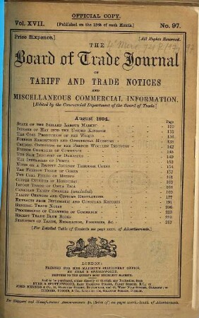 The Board of Trade journal. 17. 1894, Nr. 97