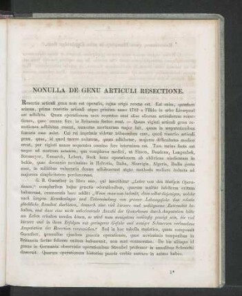 Nonulla De Genu Articuli Resectione.