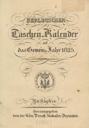 1825: Berlinischer Taschenkalender : auf d. Jahr ...